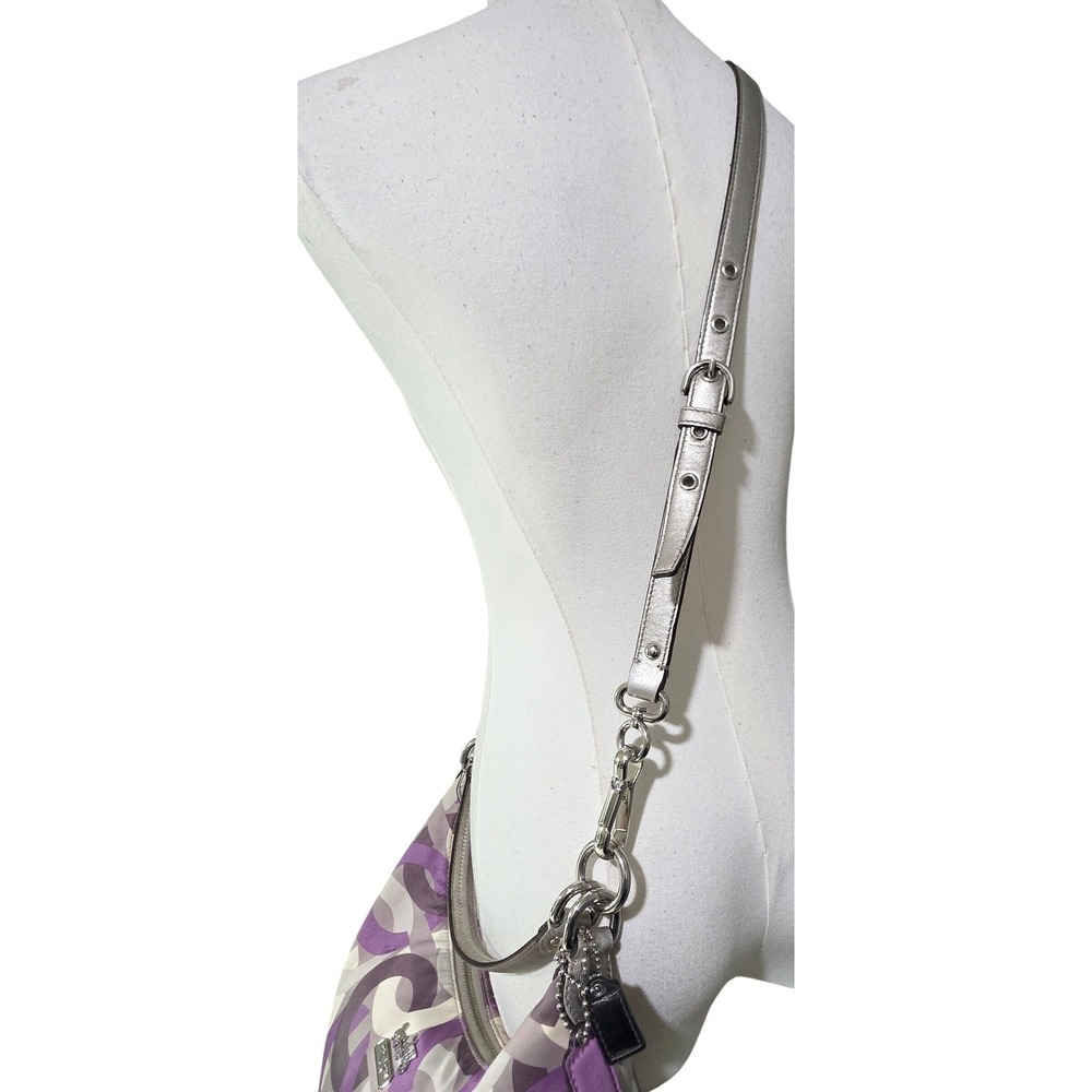Coach Poppy Madison Shoulder Bag Womens Medium Purple Silver 14291 - Picture 11 of 16